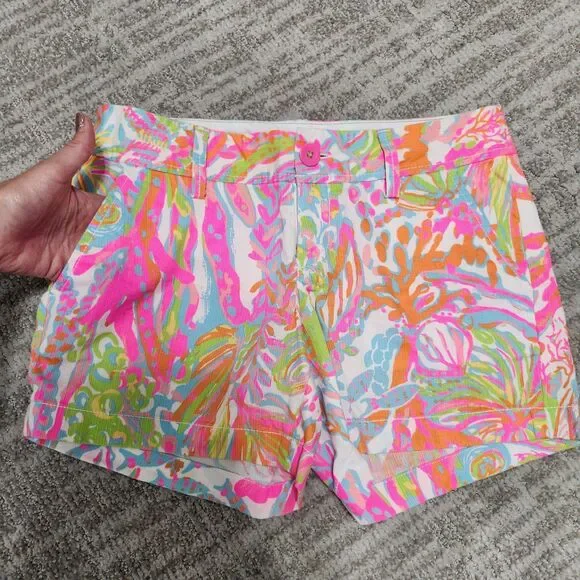 Lilly Pulitzer women's Callahan Shorts Scuba To Cuba Neon size 2 - Picture 4 of 8